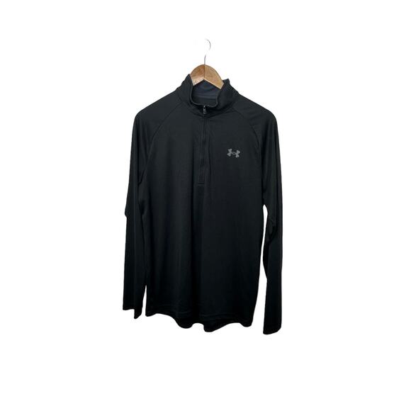 Under Armour Loose Fit Velocity 2.0 Black 1/4 Zip Pullover Shirt Men's Large - Picture 1 of 5